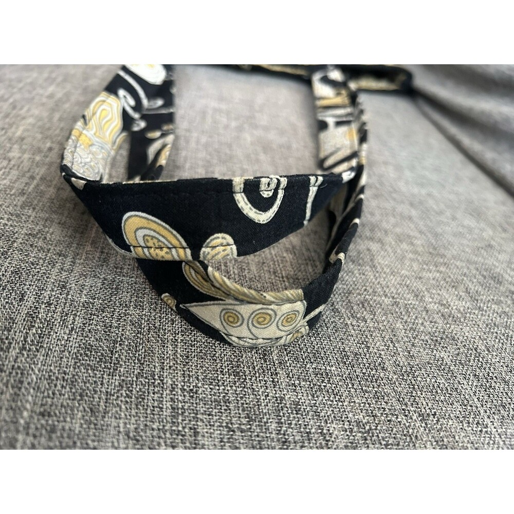 Vera Bradley Morgan Pleated Shoulder Bag Tote Black Yellow Bird Retired Pattern - Picture 4 of 9